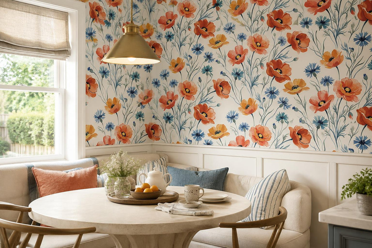 custom botanical neutral dining room peel and stick removable non woven vinyl wa scene