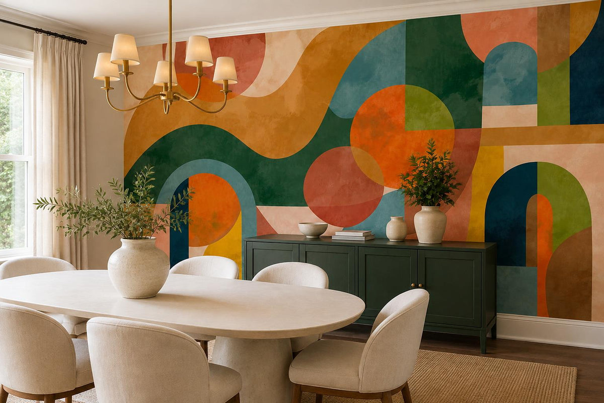 custom botanical neutral dining room self adhesive removable non woven vinyl wal scene