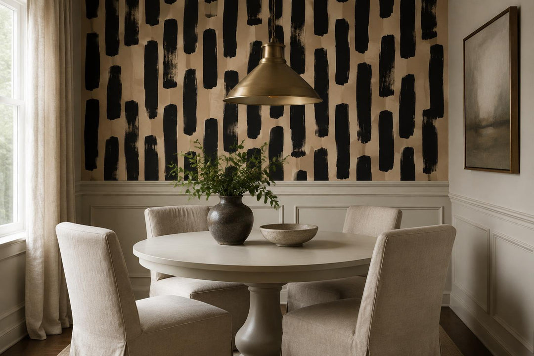 custom botanical neutral dining room self adhesive removable non woven vinyl wal scene