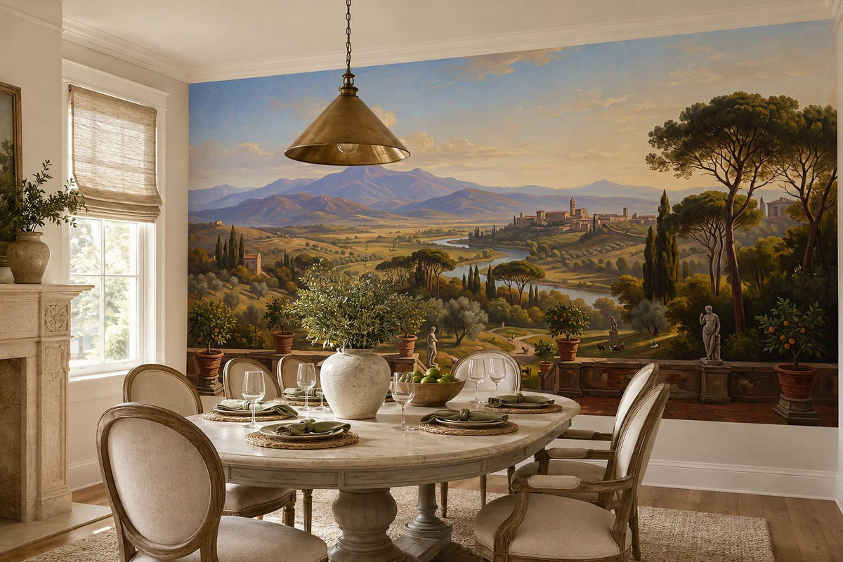 custom botanical neutral dining room self adhesive removable non woven vinyl wal scene