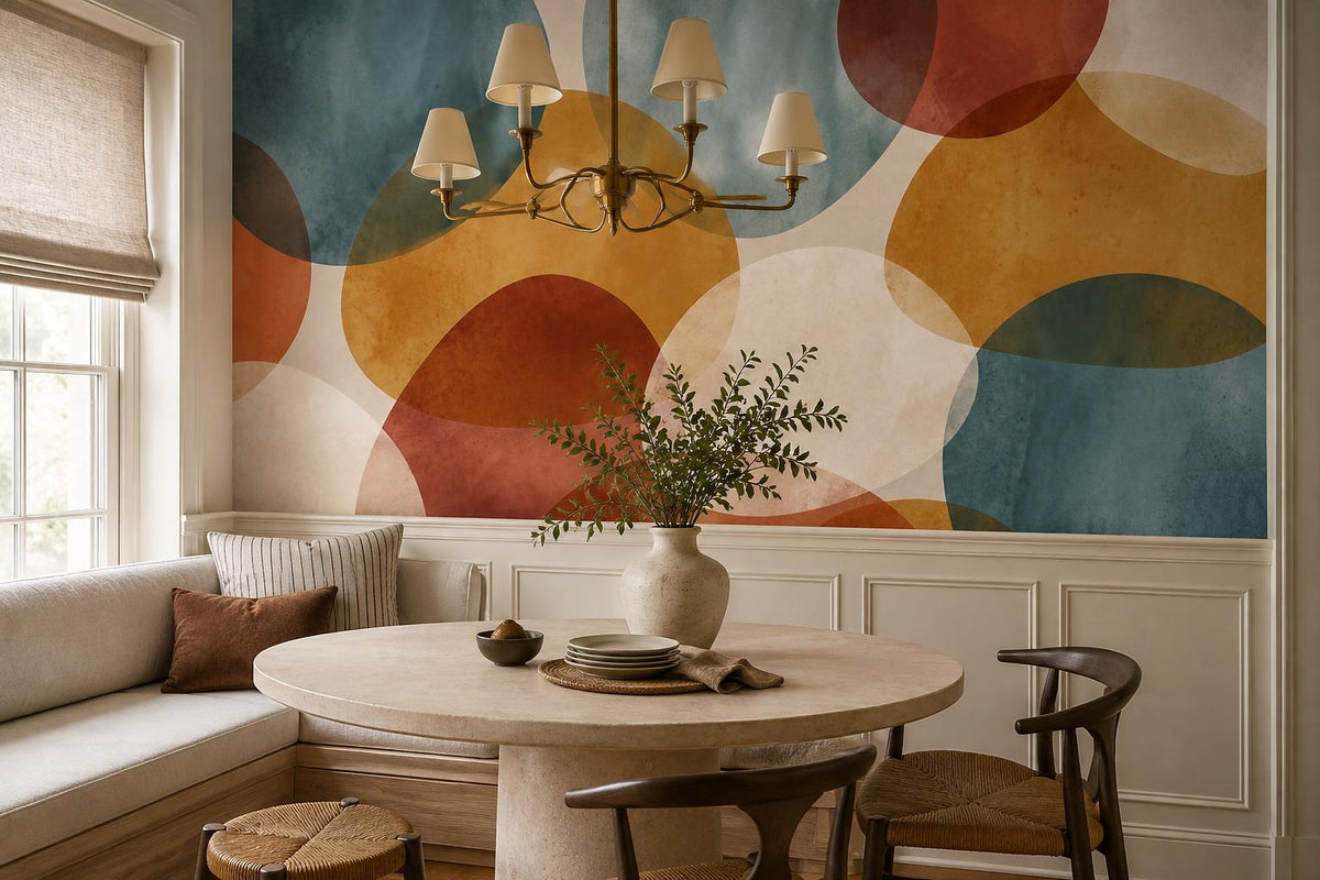 custom botanical neutral dining room self adhesive removable non woven vinyl wal scene