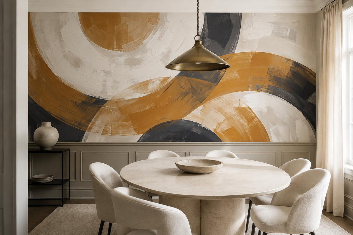 custom botanical neutral dining room self adhesive removable non woven vinyl wal scene