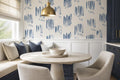 Blue Brush Dashes Abstract Wallpaper Mural
