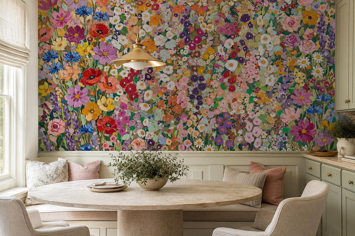 custom botanical neutral dining room self adhesive removable non woven vinyl wal scene