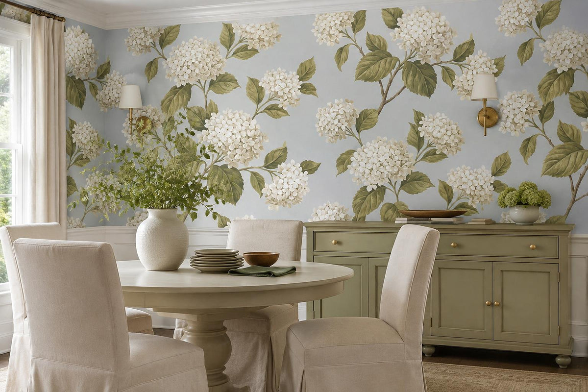 custom botanical neutral dining room self adhesive removable non woven vinyl wal scene