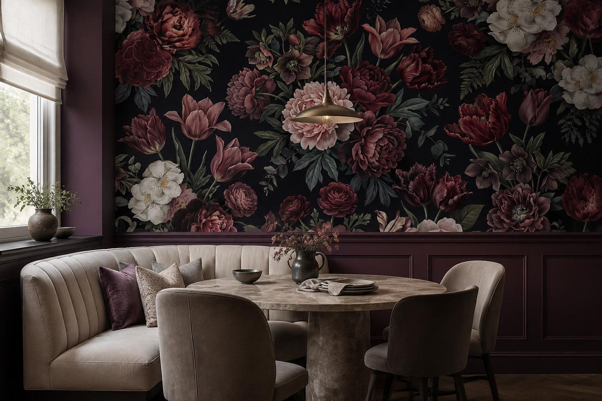 custom botanical neutral dining room stick on removable non woven vinyl wallpape scene