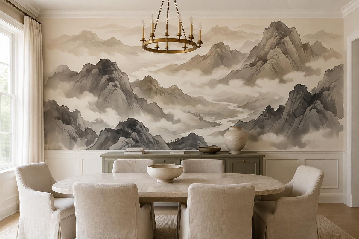 custom botanical neutral dining room stick on removable non woven vinyl wallpape scene