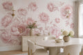 Pink Large Pale Blooms Peony Wallpaper Mural