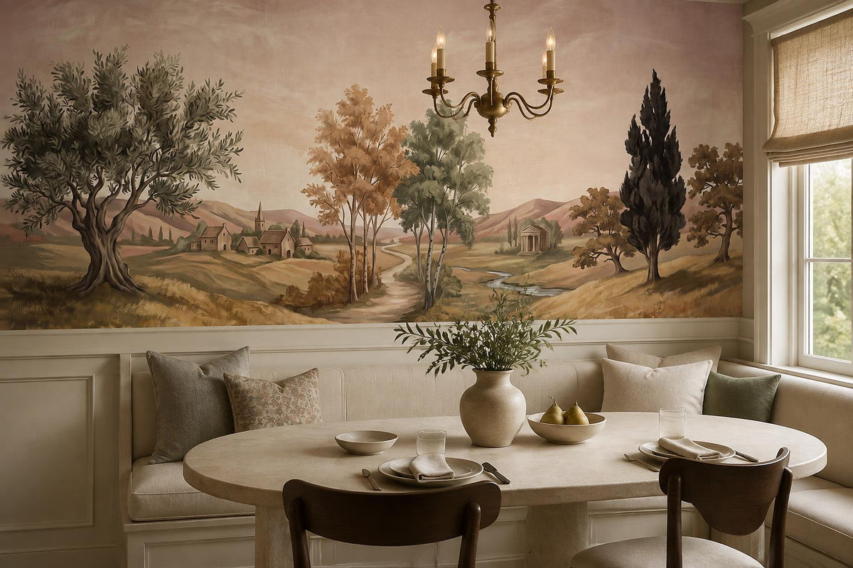 custom botanical neutral dining room stick on removable non woven vinyl wallpape scene
