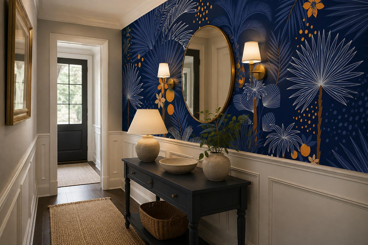 custom botanical neutral entryway peel and stick removable non woven vinyl wallp scene
