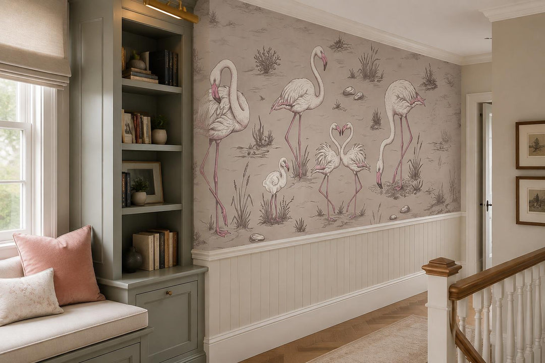 custom botanical neutral entryway peel and stick removable non woven vinyl wallp scene