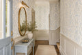 Blue Ornate Scrolls Damask Wallpaper Mural