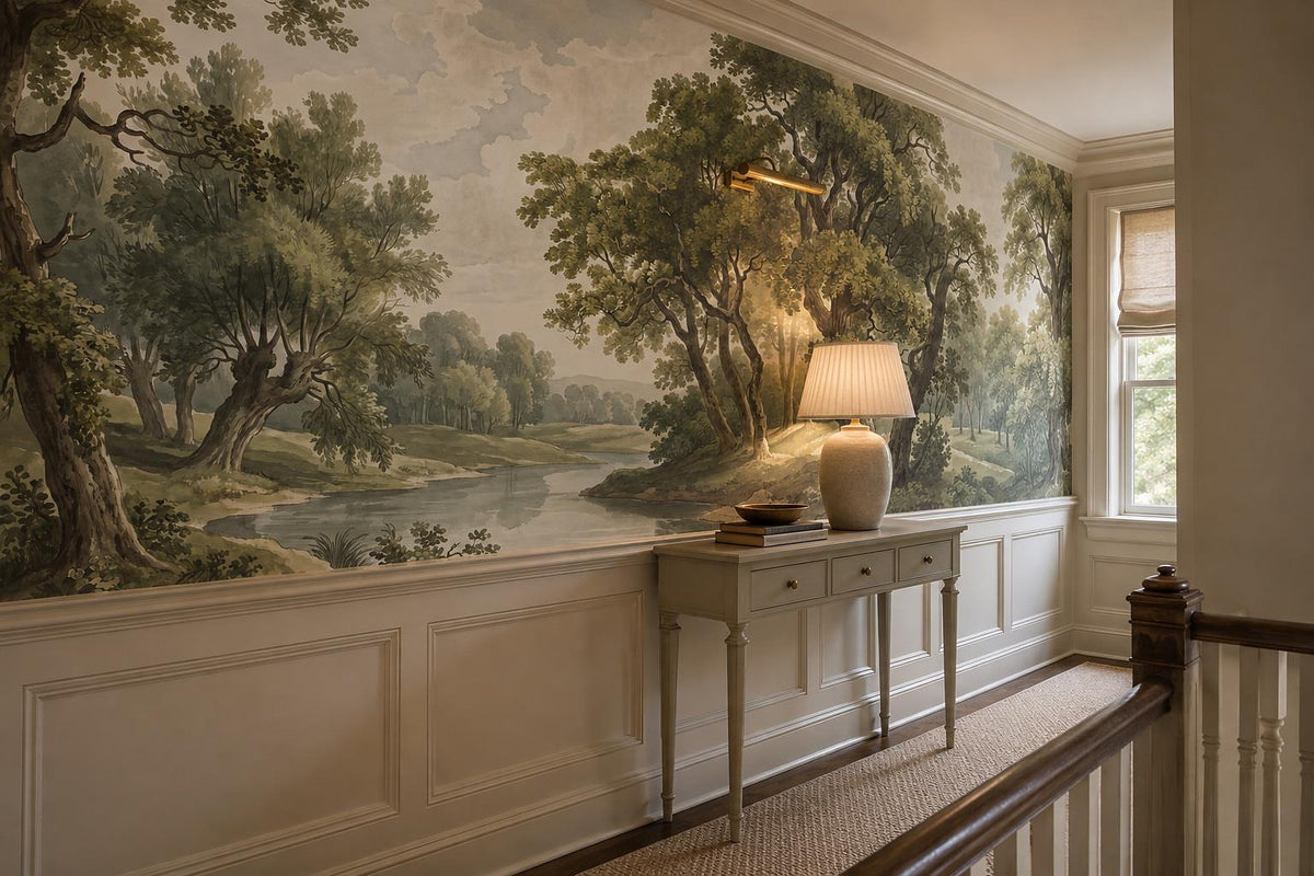 custom botanical neutral entryway peel and stick removable non woven vinyl wallp scene