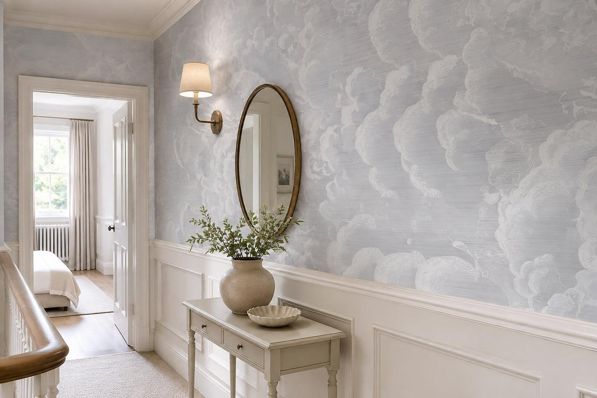 custom botanical neutral entryway stick on removable non woven vinyl wallpaper m scene