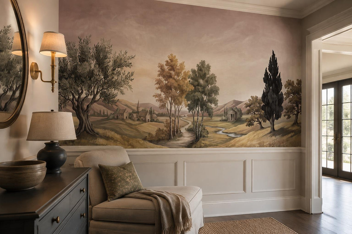 custom botanical neutral entryway stick on removable non woven vinyl wallpaper m scene