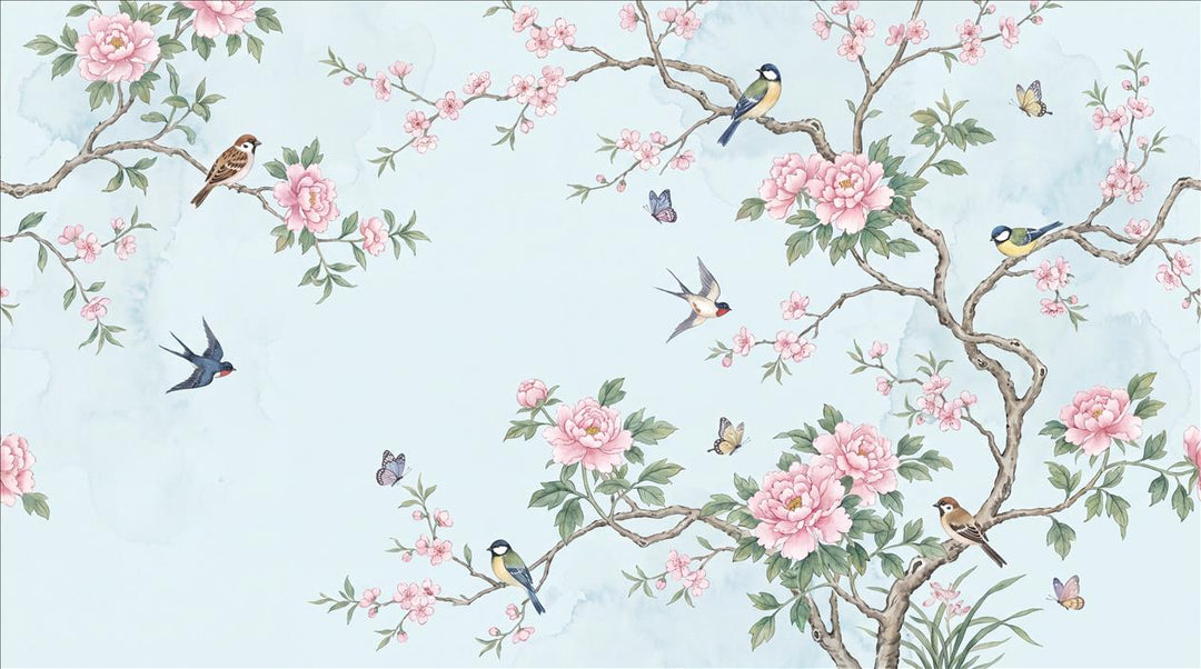 custom botanical neutral interior peel and stick removable non woven vinyl wal main