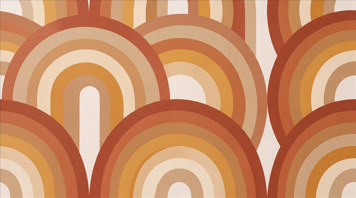 Orange Rainbow Arches Wallpaper Mural