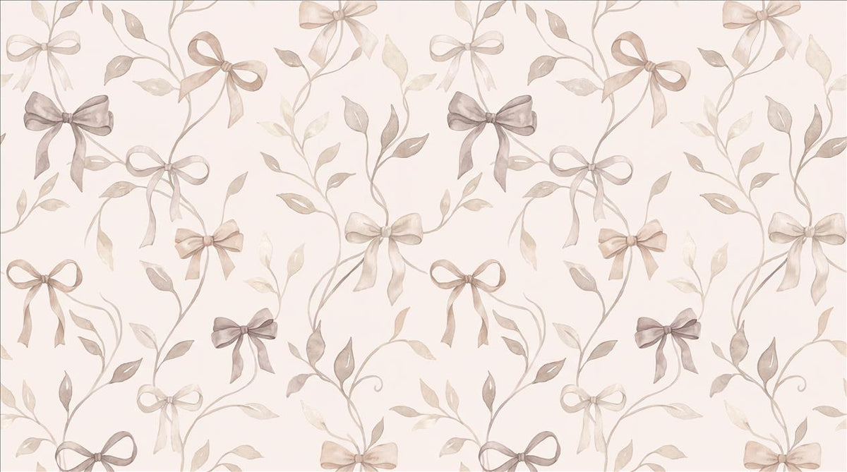 Beige Thin Leafy Vines Botanical Wallpaper Mural