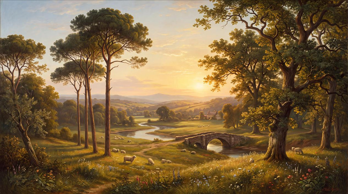Gold Country Road Landscape Wallpaper Mural