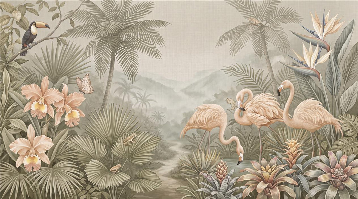 custom botanical neutral interior peel and stick removable non woven vinyl wal main