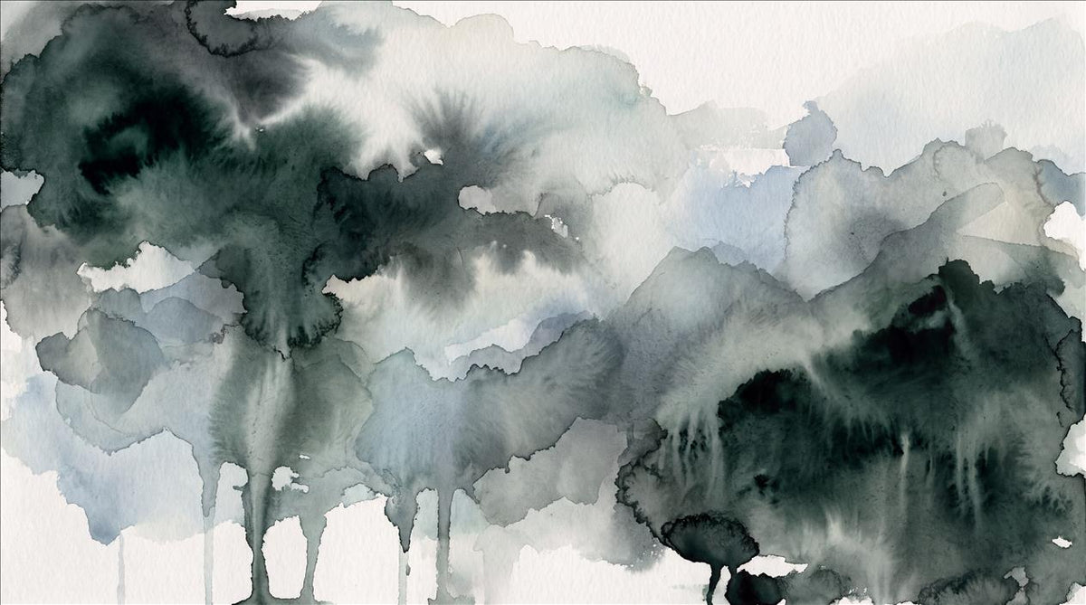 Green Misty Hills Forest Wallpaper Mural