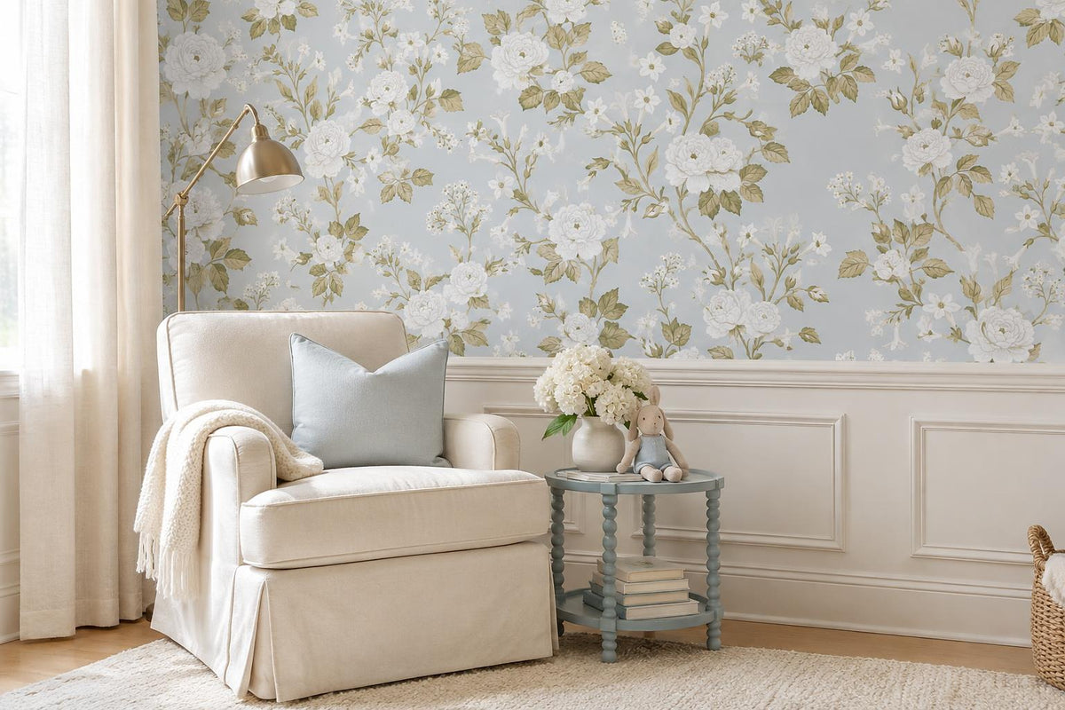 custom botanical neutral interior peel and stick removable non woven vinyl wallp scene