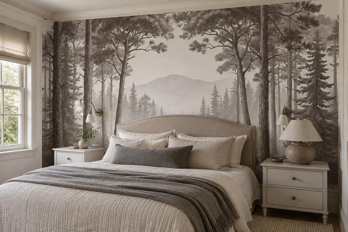 custom botanical neutral interior peel and stick removable non woven vinyl wallp scene