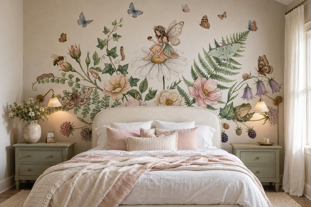 custom botanical neutral interior peel and stick removable non woven vinyl wallp scene