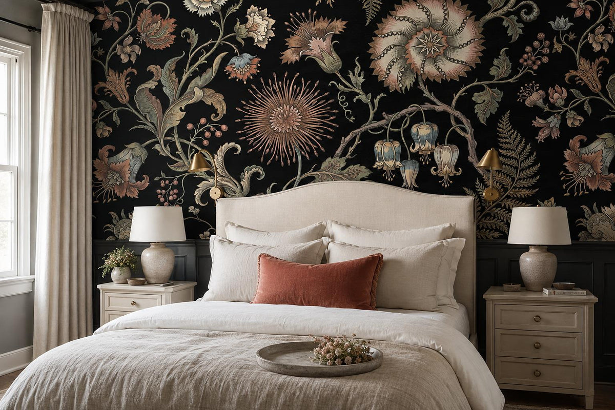 custom botanical neutral interior peel and stick removable non woven vinyl wallp scene