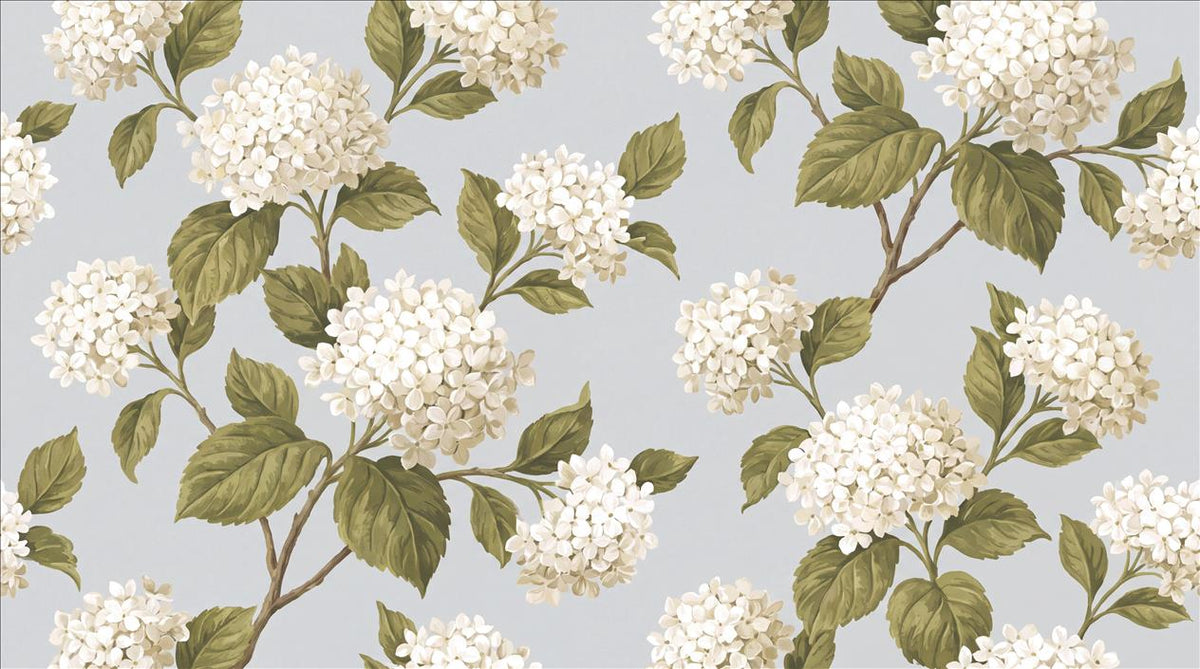 Blue Hydrangea Clusters Wallpaper Mural
