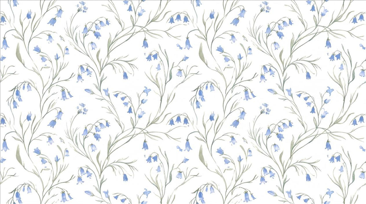 Blue Tiny Flowers Floral Wallpaper Mural