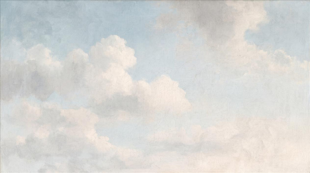 Blue Wispy Clouds Wallpaper Mural