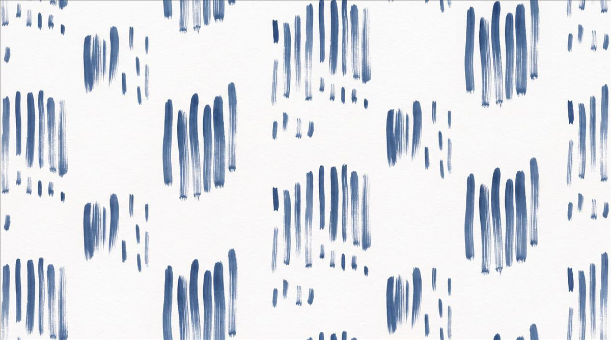 Blue Brush Dashes Abstract Wallpaper Mural