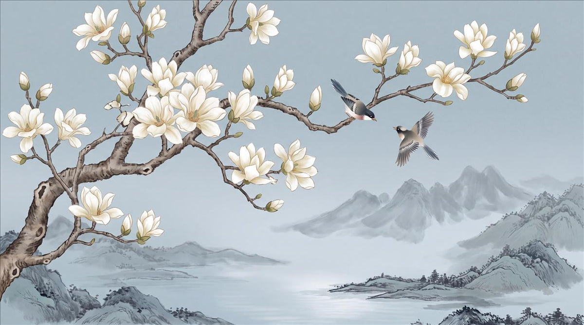 custom botanical neutral interior self adhesive removable non woven vinyl wall main