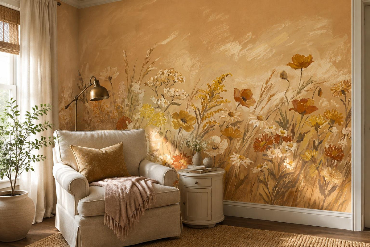 custom botanical neutral interior self adhesive removable non woven vinyl wallpa scene