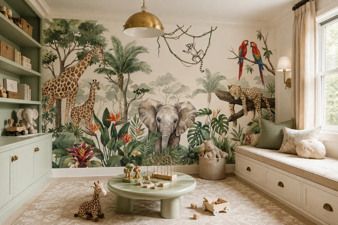 custom botanical neutral interior self adhesive removable non woven vinyl wallpa scene