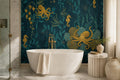 Teal Octopuses Underwater Wallpaper Mural