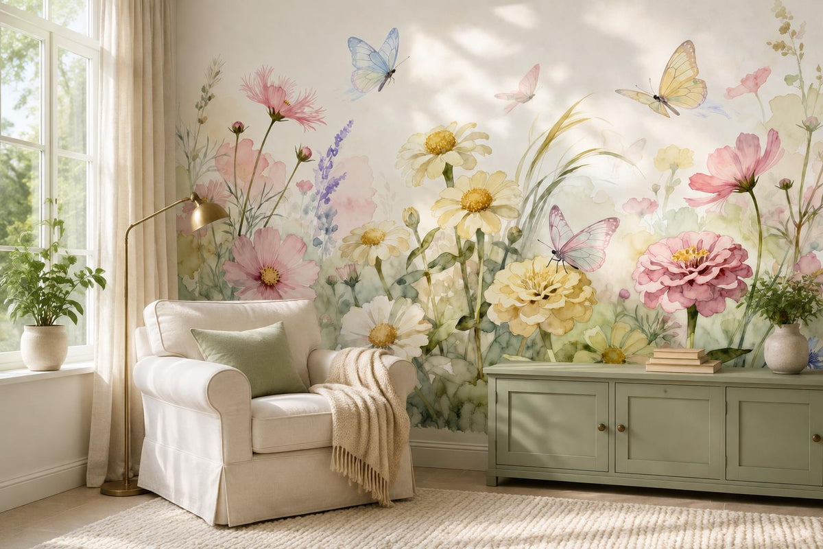 custom botanical neutral interior self adhesive removable non woven vinyl wallpa scene