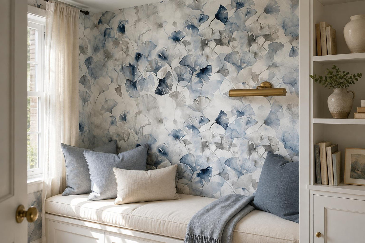 custom botanical neutral interior self adhesive removable non woven vinyl wallpa scene