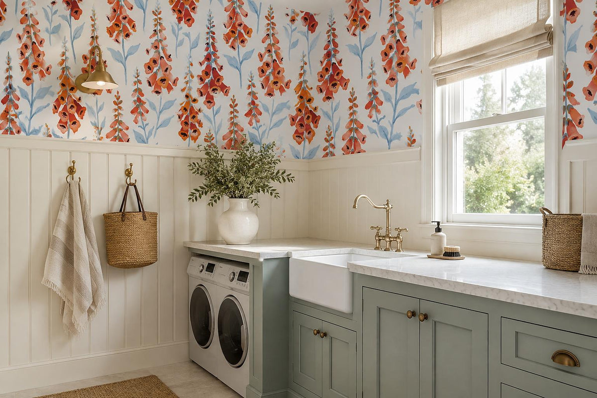 custom botanical neutral interior stick on removable non woven vinyl wallpaper m scene