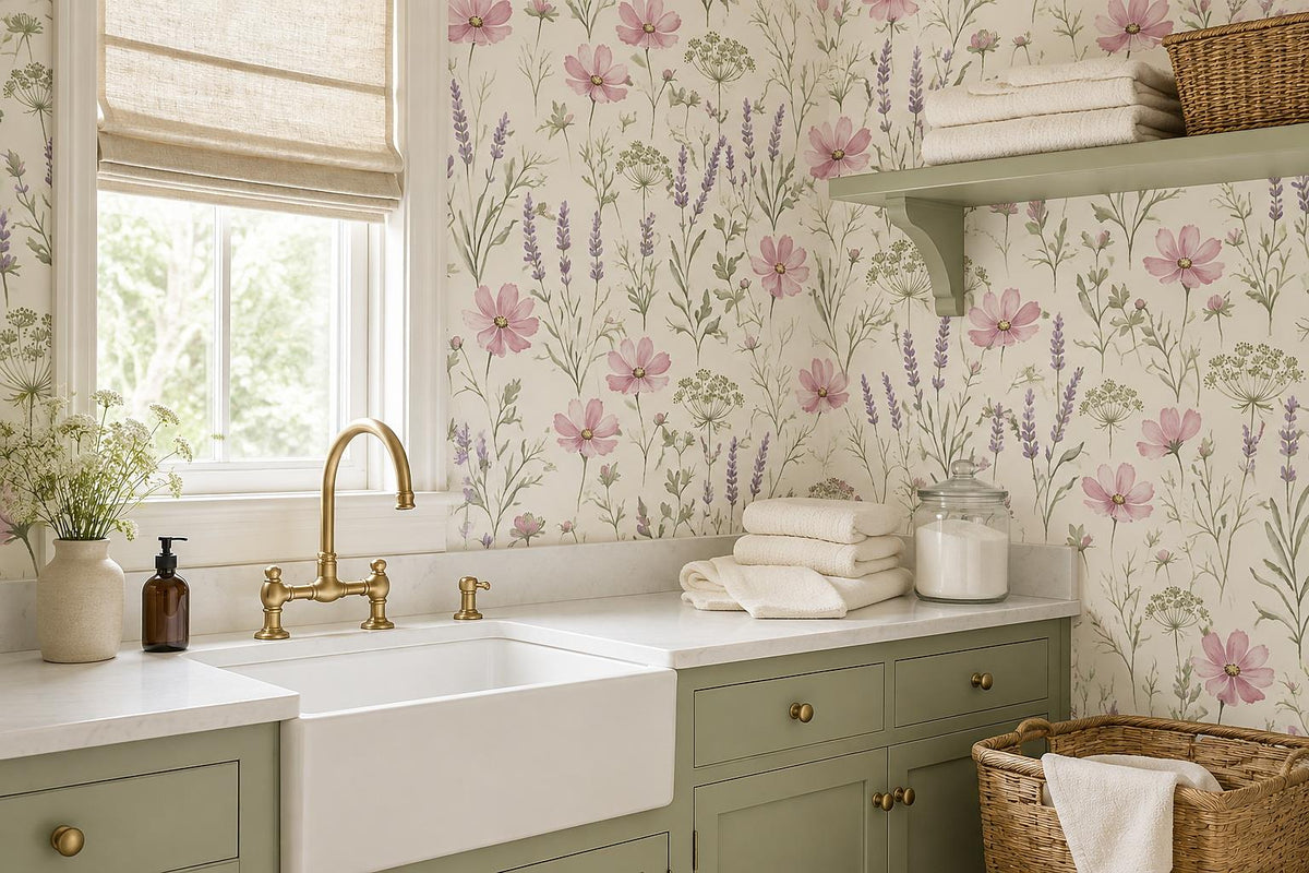 custom botanical neutral interior stick on removable non woven vinyl wallpaper m scene