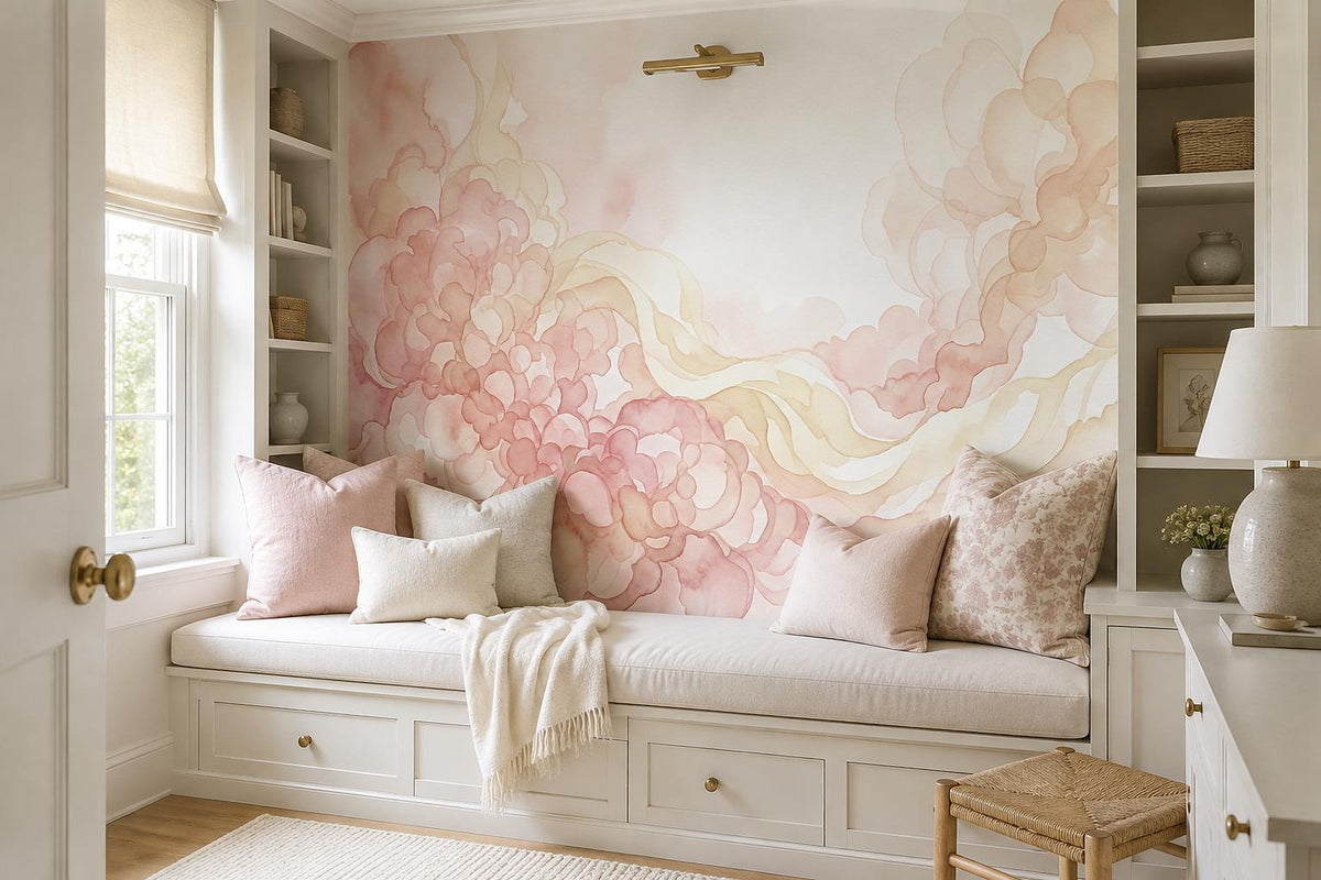 custom botanical neutral interior stick on removable non woven vinyl wallpaper m scene