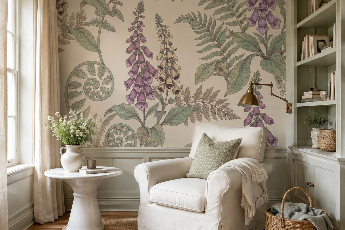 custom botanical neutral interior stick on removable non woven vinyl wallpaper m scene