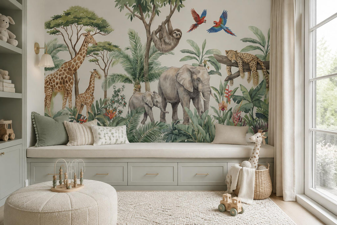 custom botanical neutral interior stick on removable non woven vinyl wallpaper m scene