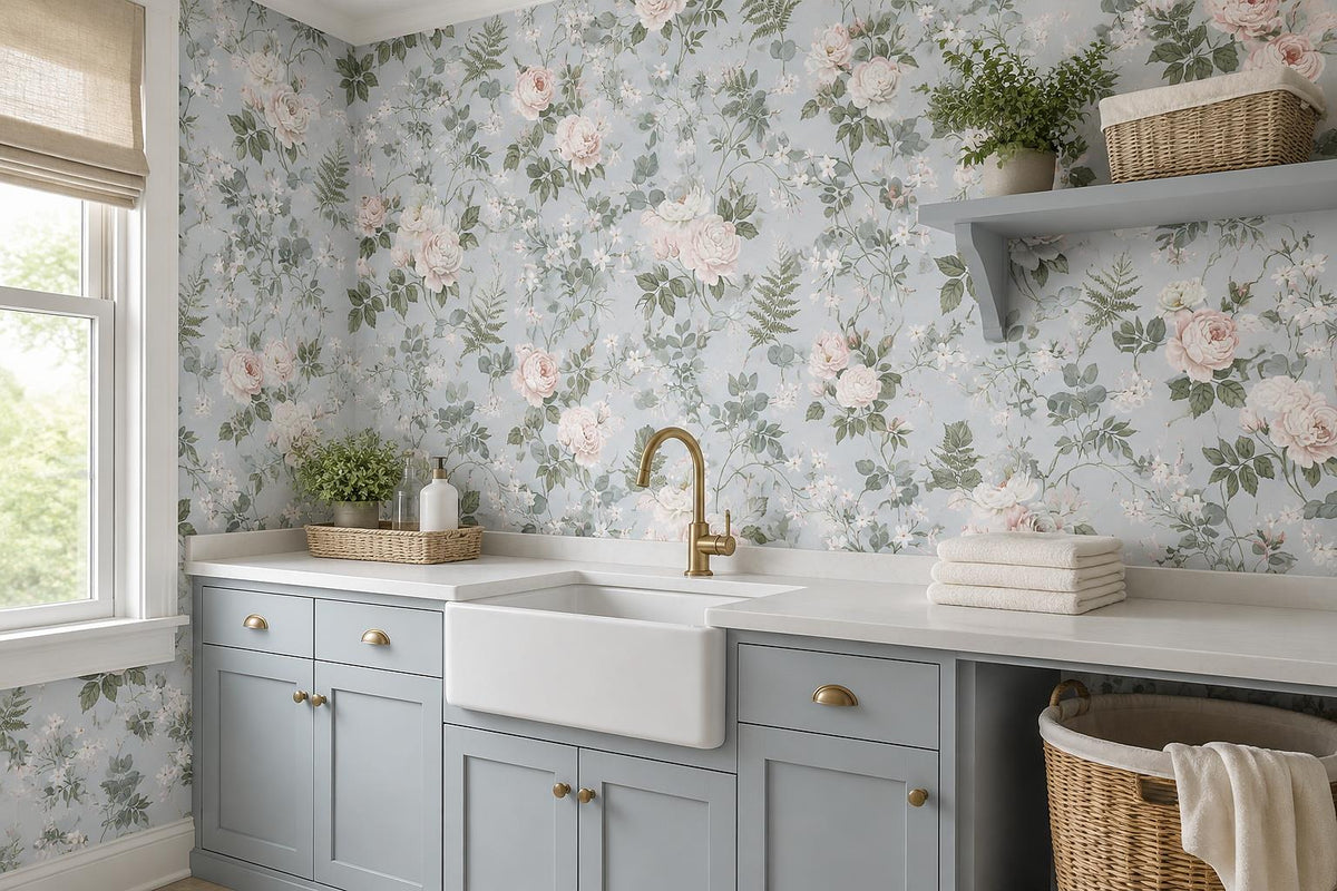 custom botanical neutral interior stick on removable non woven vinyl wallpaper m scene