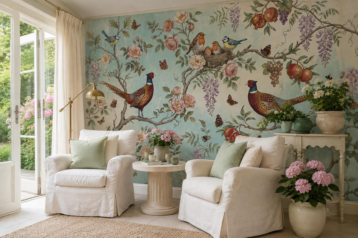 custom botanical neutral interior stick on removable non woven vinyl wallpaper m scene