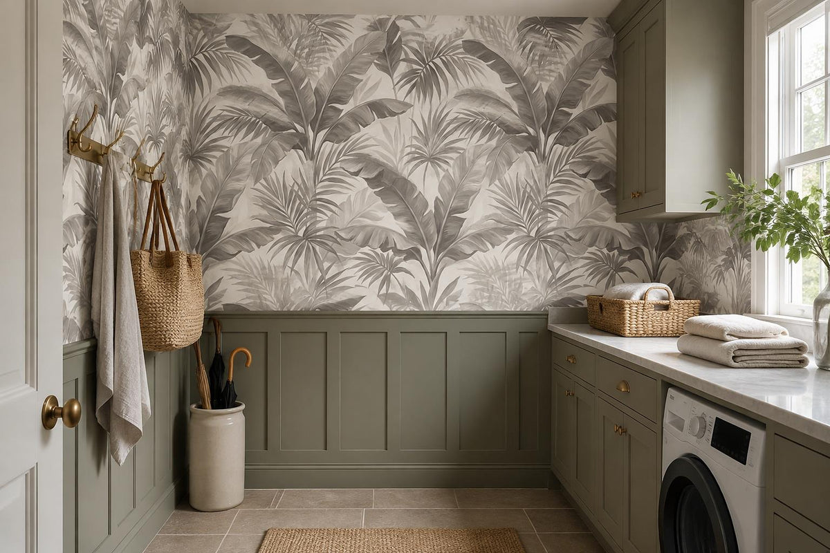 custom botanical neutral interior stick on removable non woven vinyl wallpaper m scene