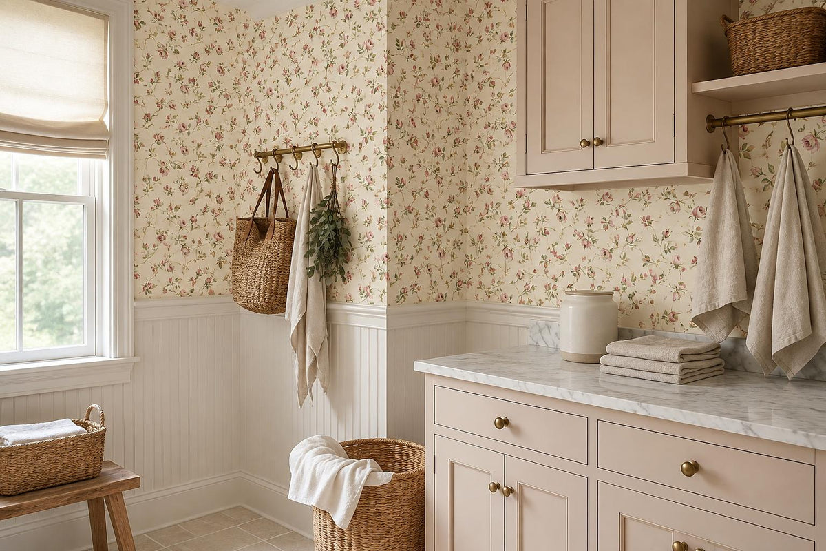 custom botanical neutral interior stick on removable non woven vinyl wallpaper m scene