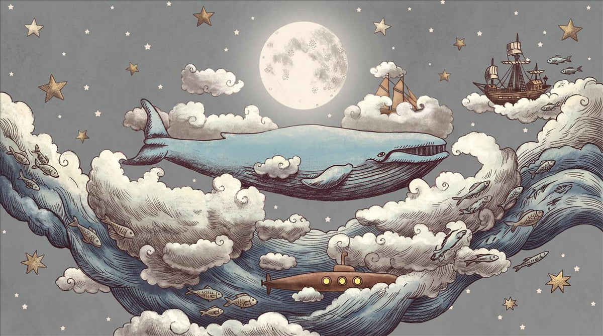 Blue Whales Wallpaper Mural