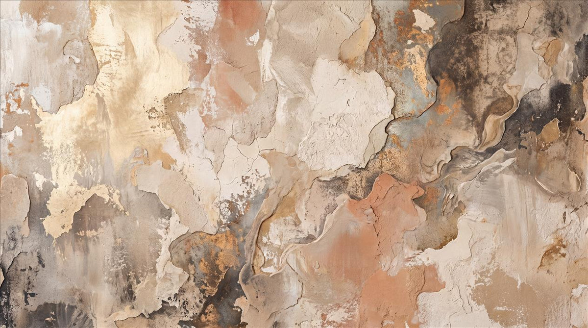 Beige Layered Paint Abstract Wallpaper Mural